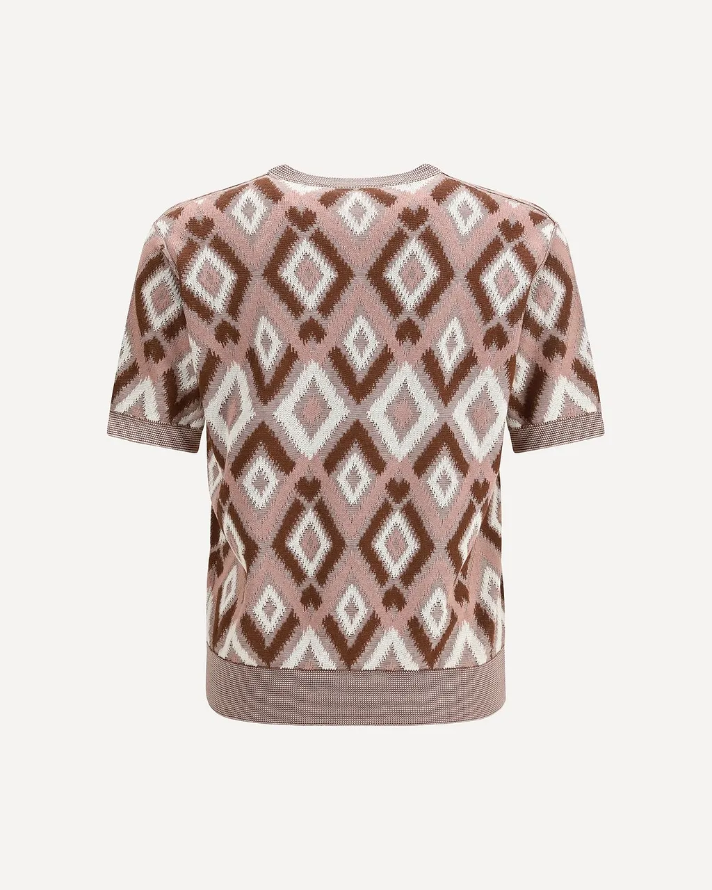 Piacenza Cashmere Geometric Short Sleeve Sweater