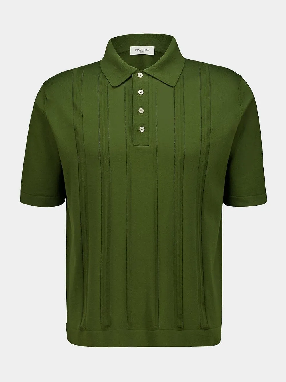 Piacenza Cashmere Short Sleeved Knitted Polo Shirt