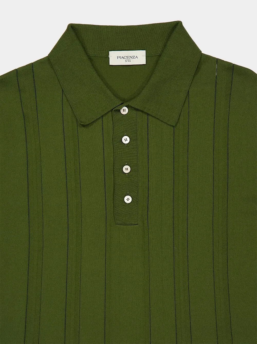 Piacenza Cashmere Short Sleeved Knitted Polo Shirt