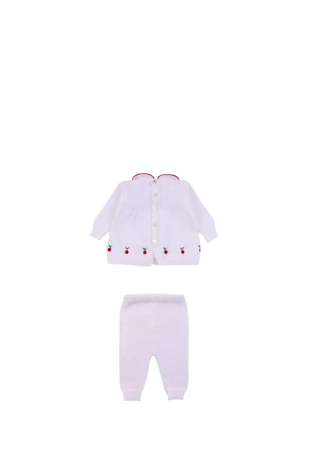 Piccola Giuggiola Embroideries Knitted Jumper And Pants Suit