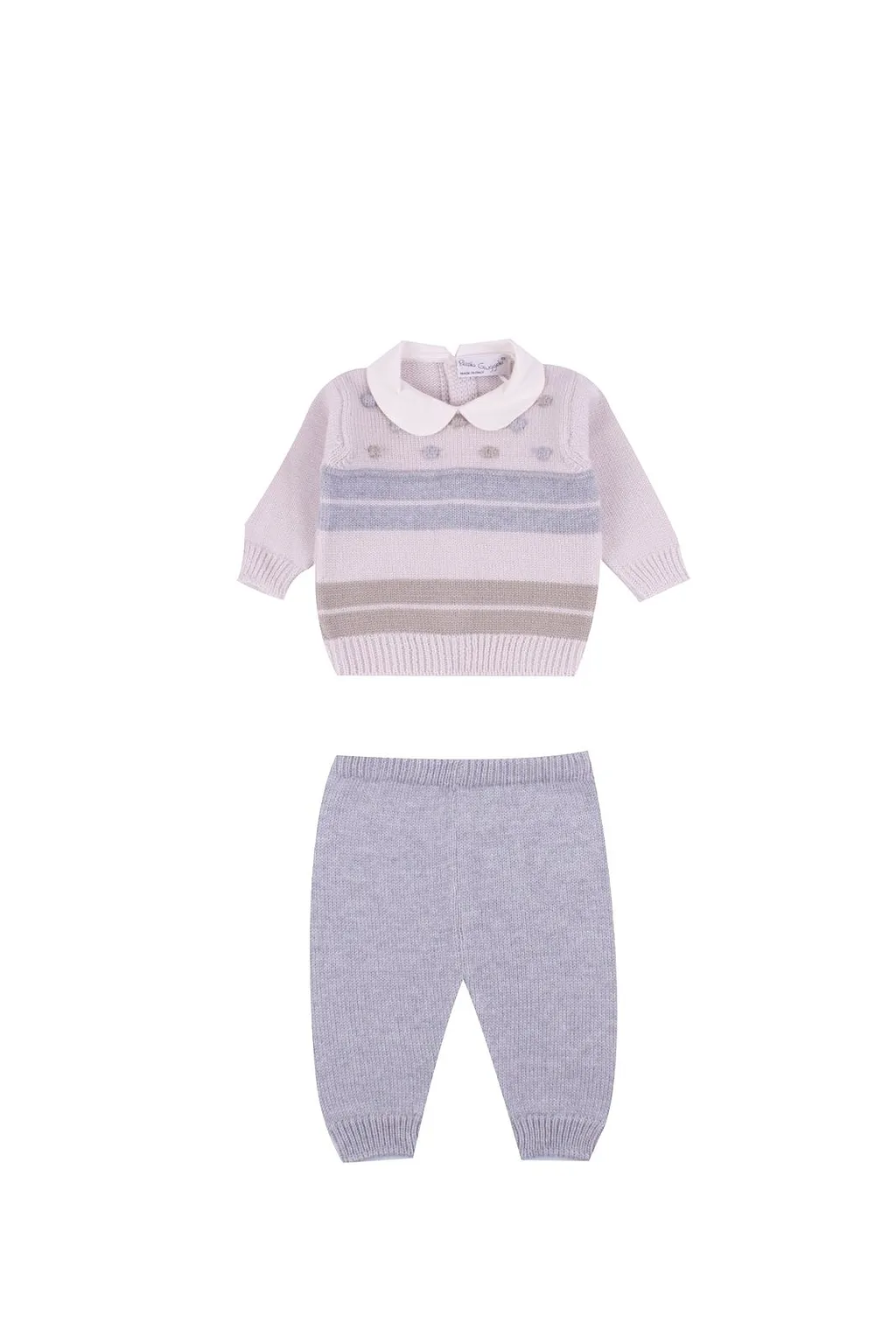 Piccola Giuggiola Peter Pan Collar Jumper And Pants Suit