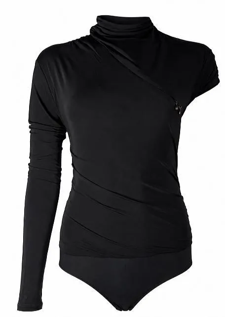 Pinko Asymmetric Draped Bodysuit Top