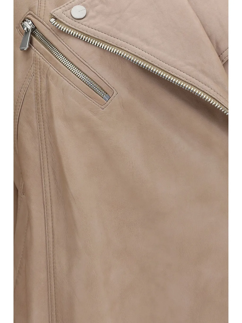 Pinko Belted Leather Biker Jacket