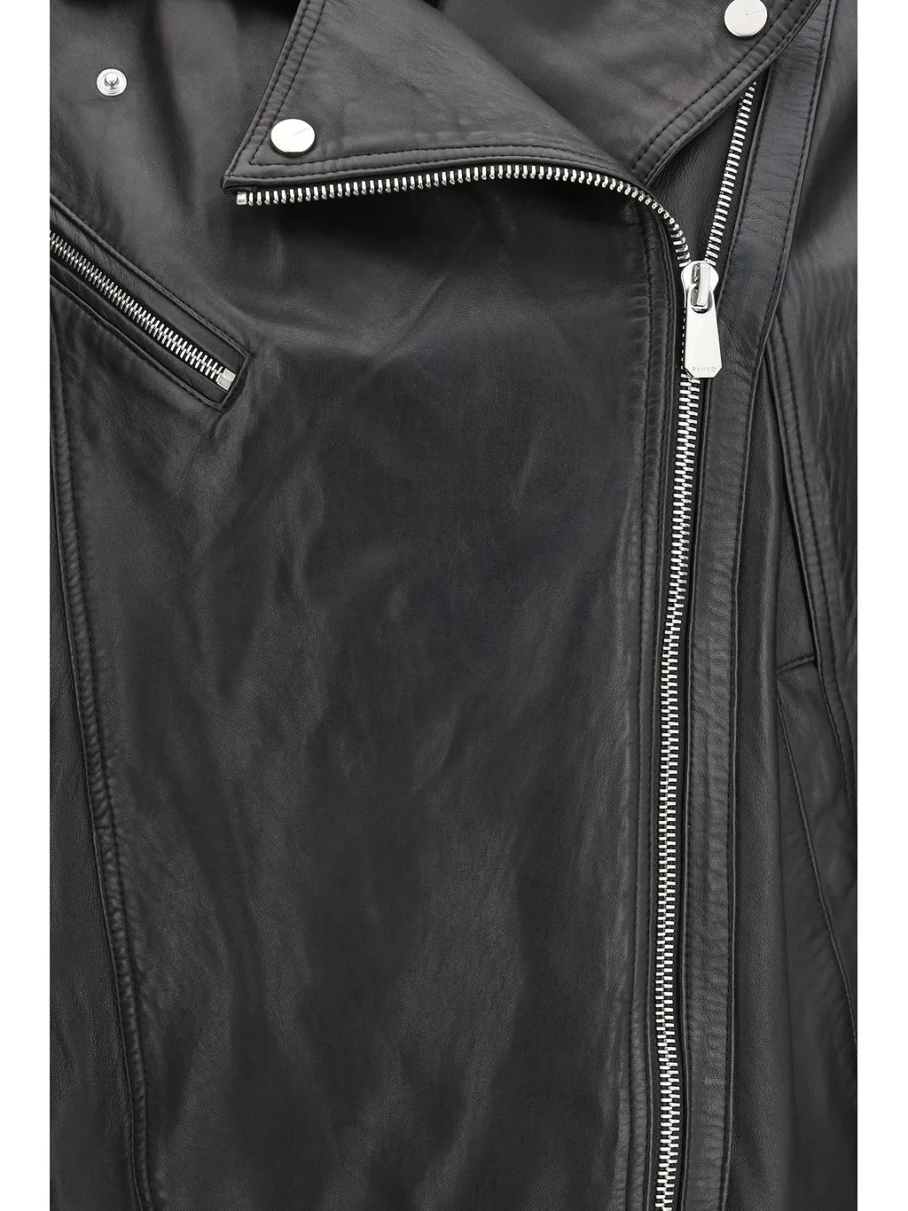 Pinko Belted Leather Biker Jacket