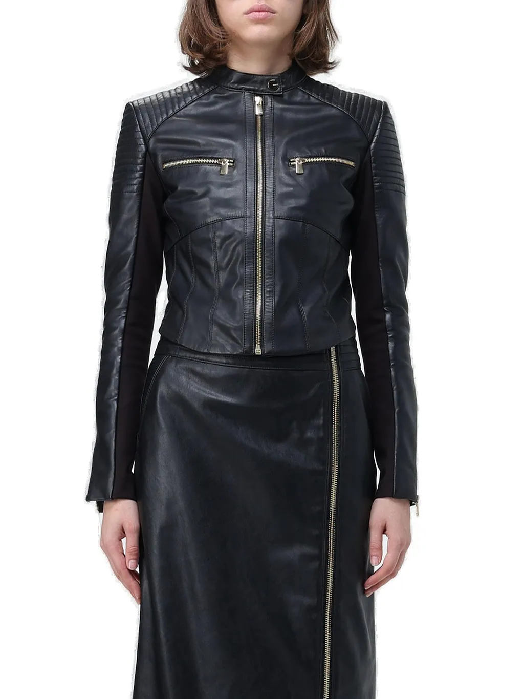 Pinko Cropped Biker Jacket