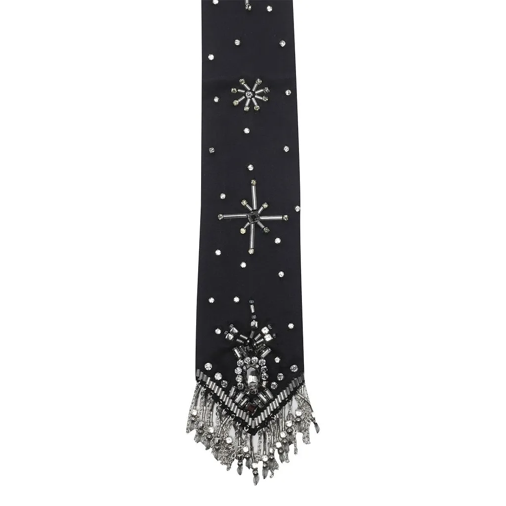 Pinko Dracena Embellished Fringe Tie