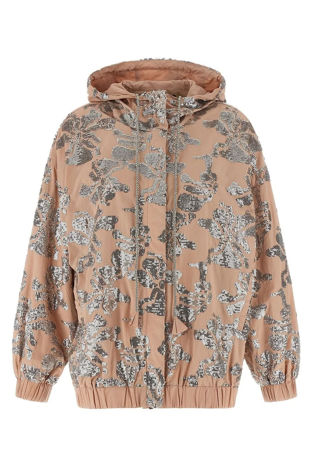 Pinko Floral Sequin Embroidery Bomber Jacket