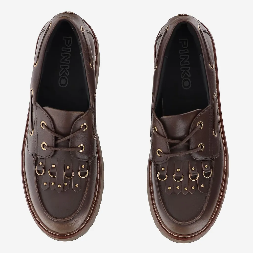 Pinko Fringe Lug-Sole Flat Shoes