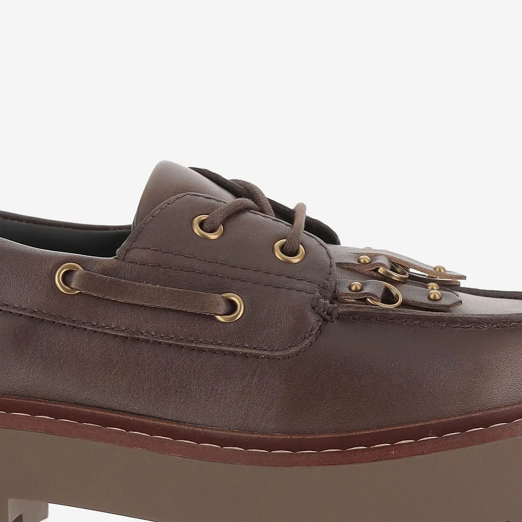Pinko Fringe Lug-Sole Flat Shoes