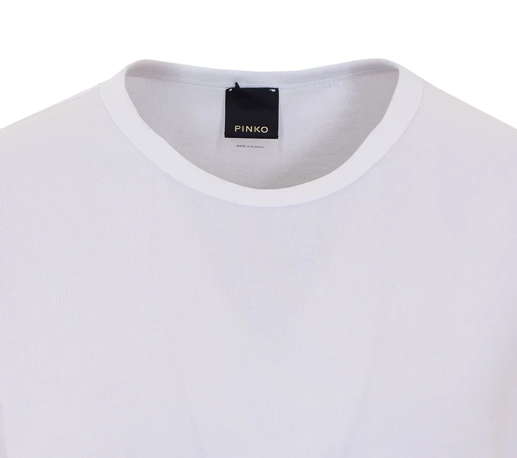 Pinko Lace-Up Cropped T-Shirt