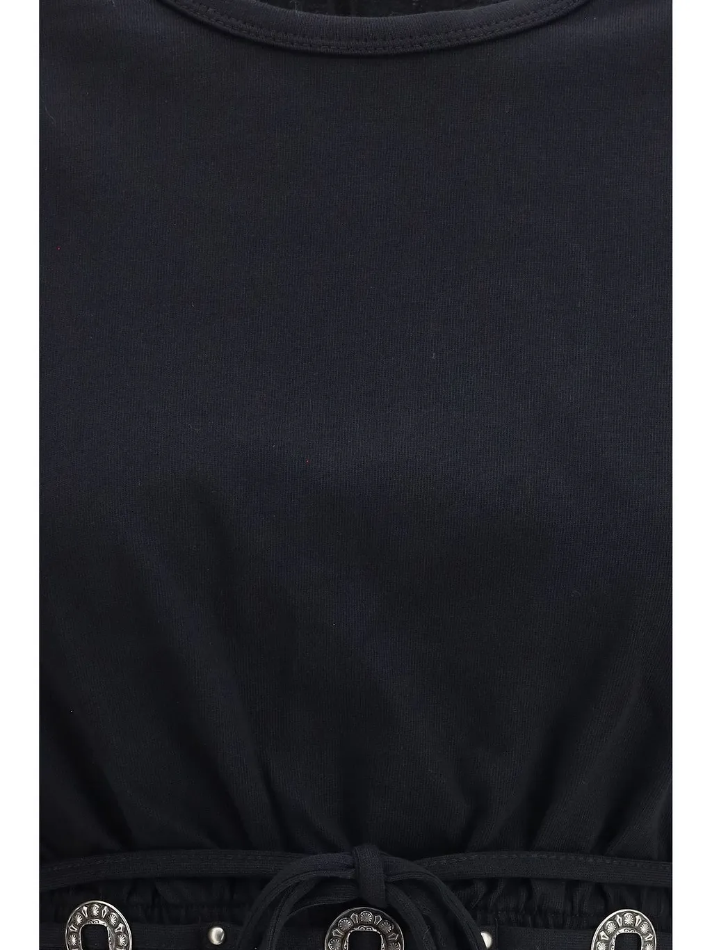 Pinko Lace-Up Cropped T-Shirt