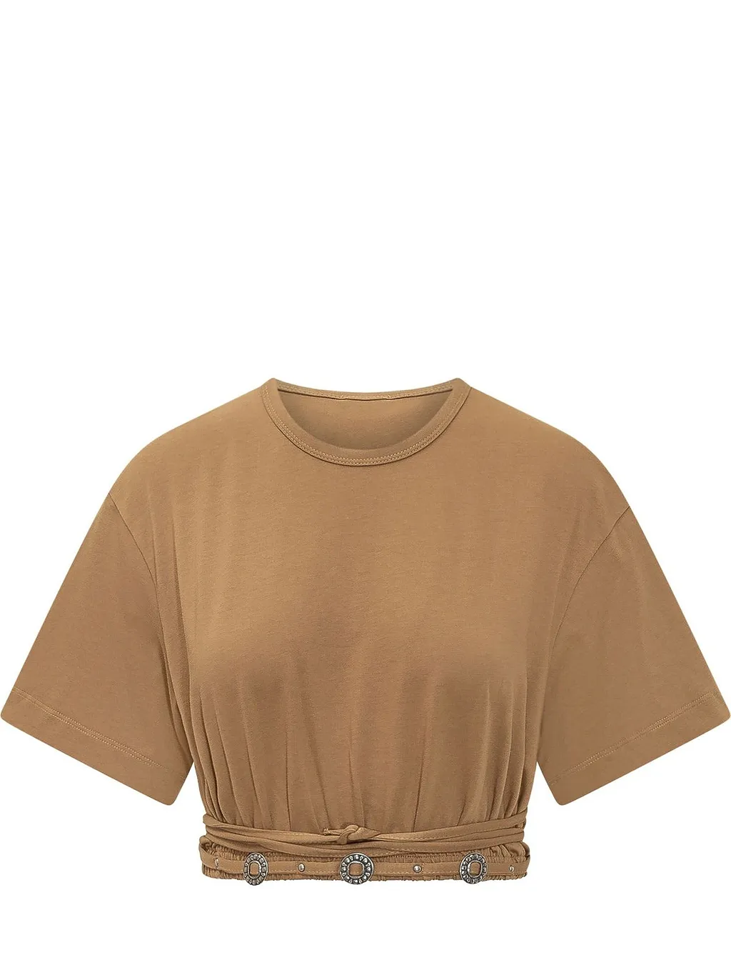 Pinko Lace-Up Cropped T-Shirt