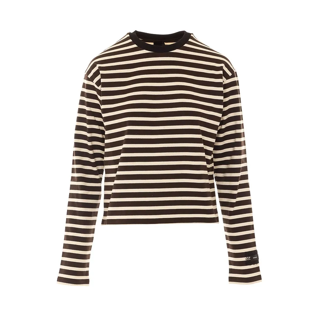 Pinko Striped Lace-Cuff Jumper