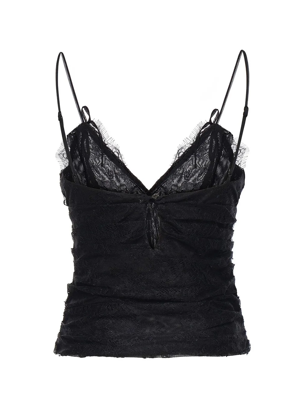 Pinko V-Neck Lace Ruched Top