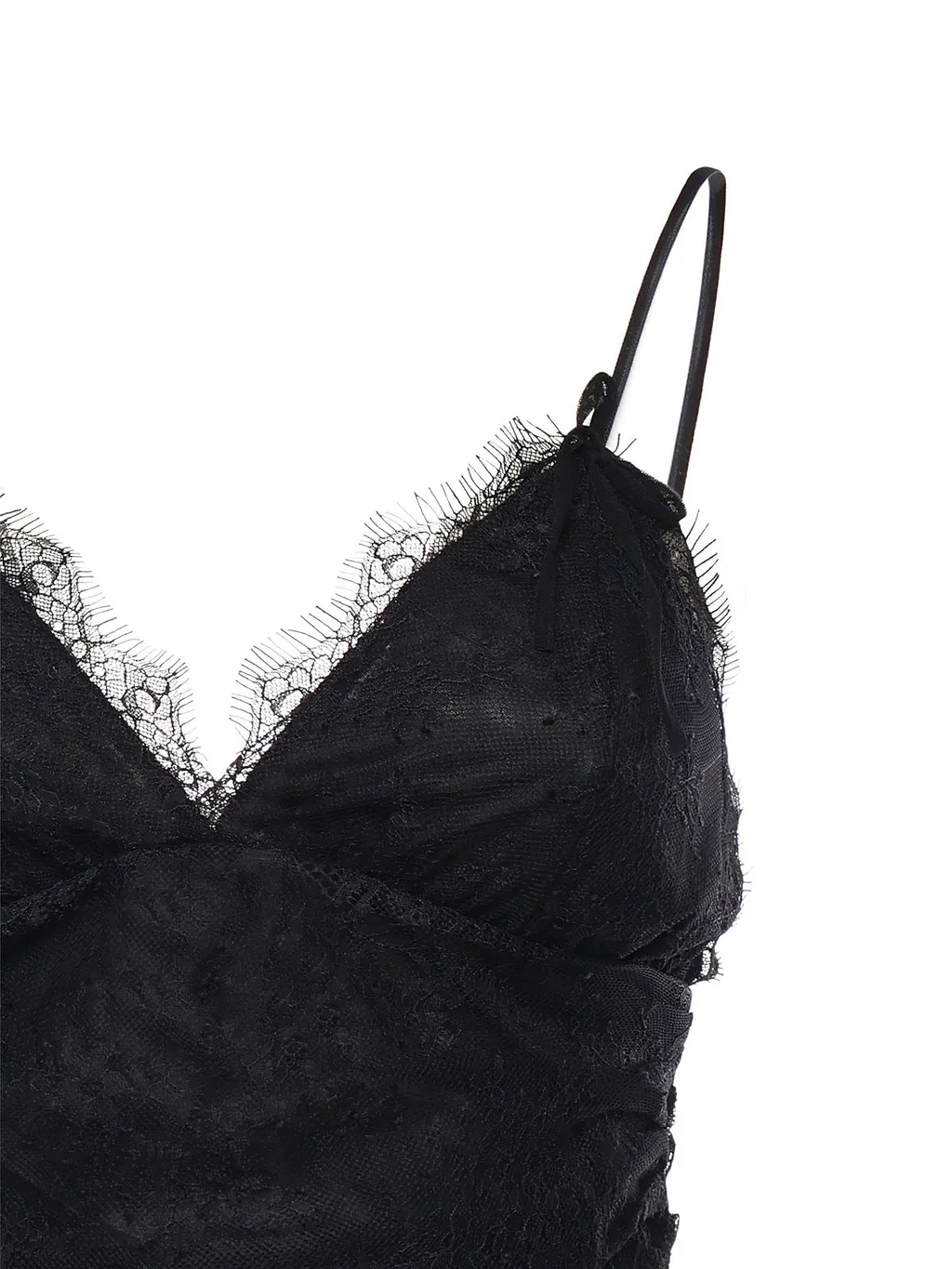 Pinko V-Neck Lace Ruched Top
