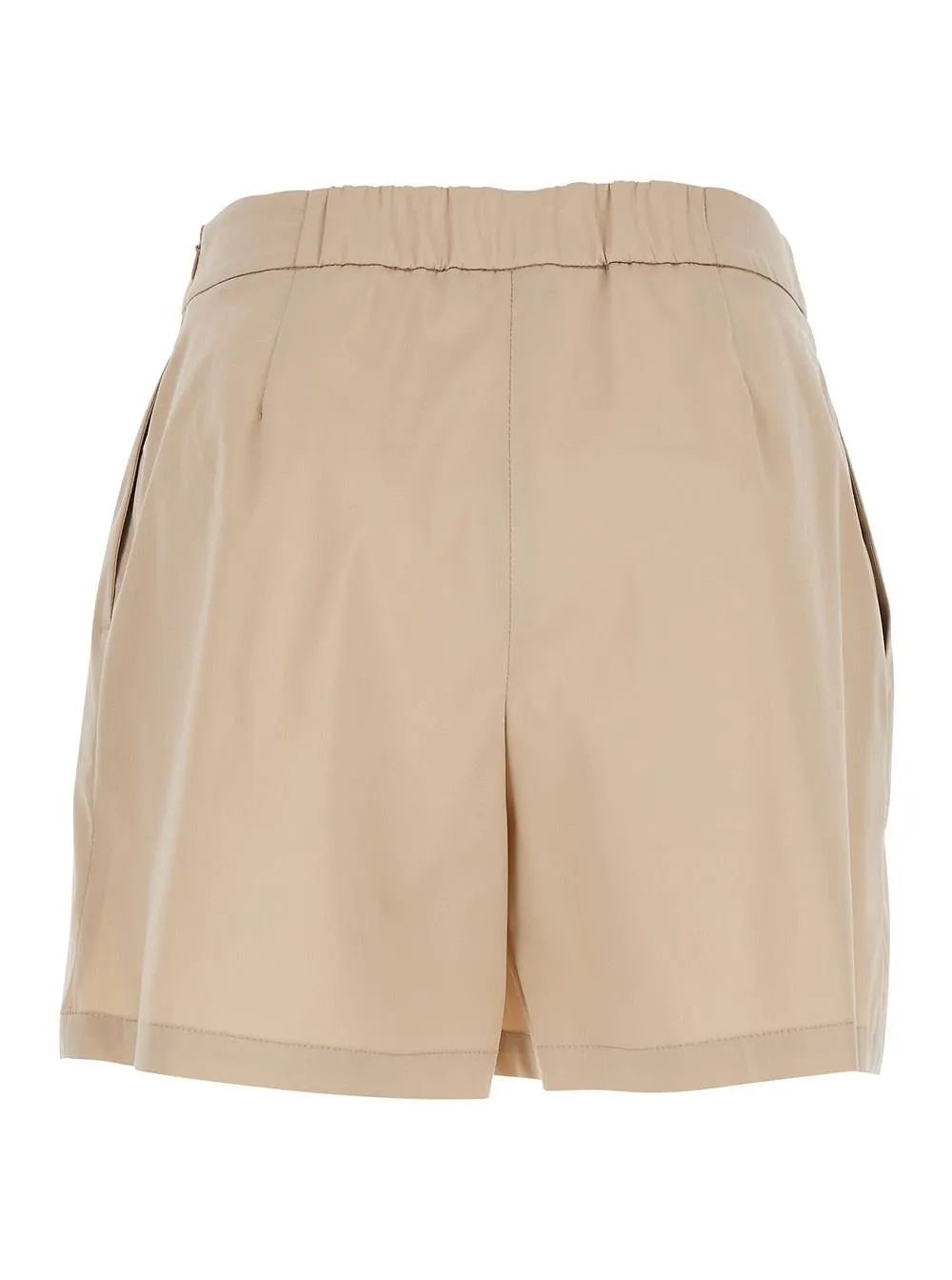 Plain Pleated Poplin Shorts