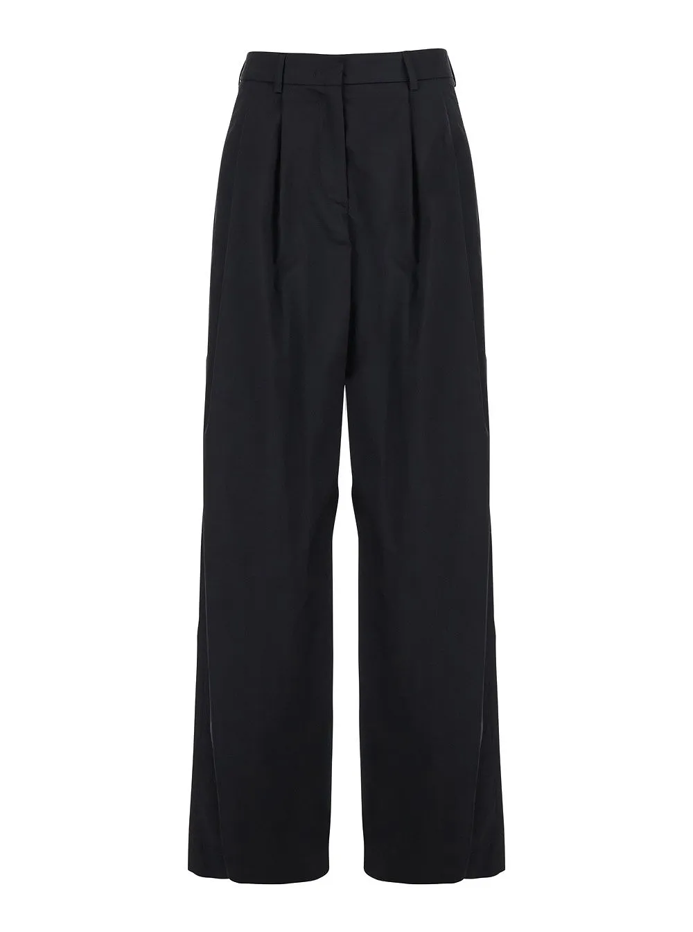Plain Pleated Stretch Pants