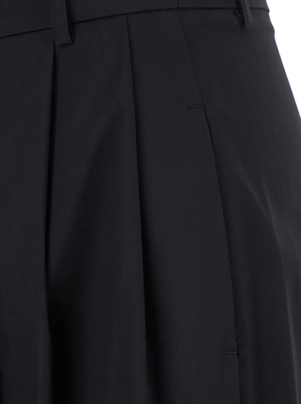 Plain Pleated Stretch Pants