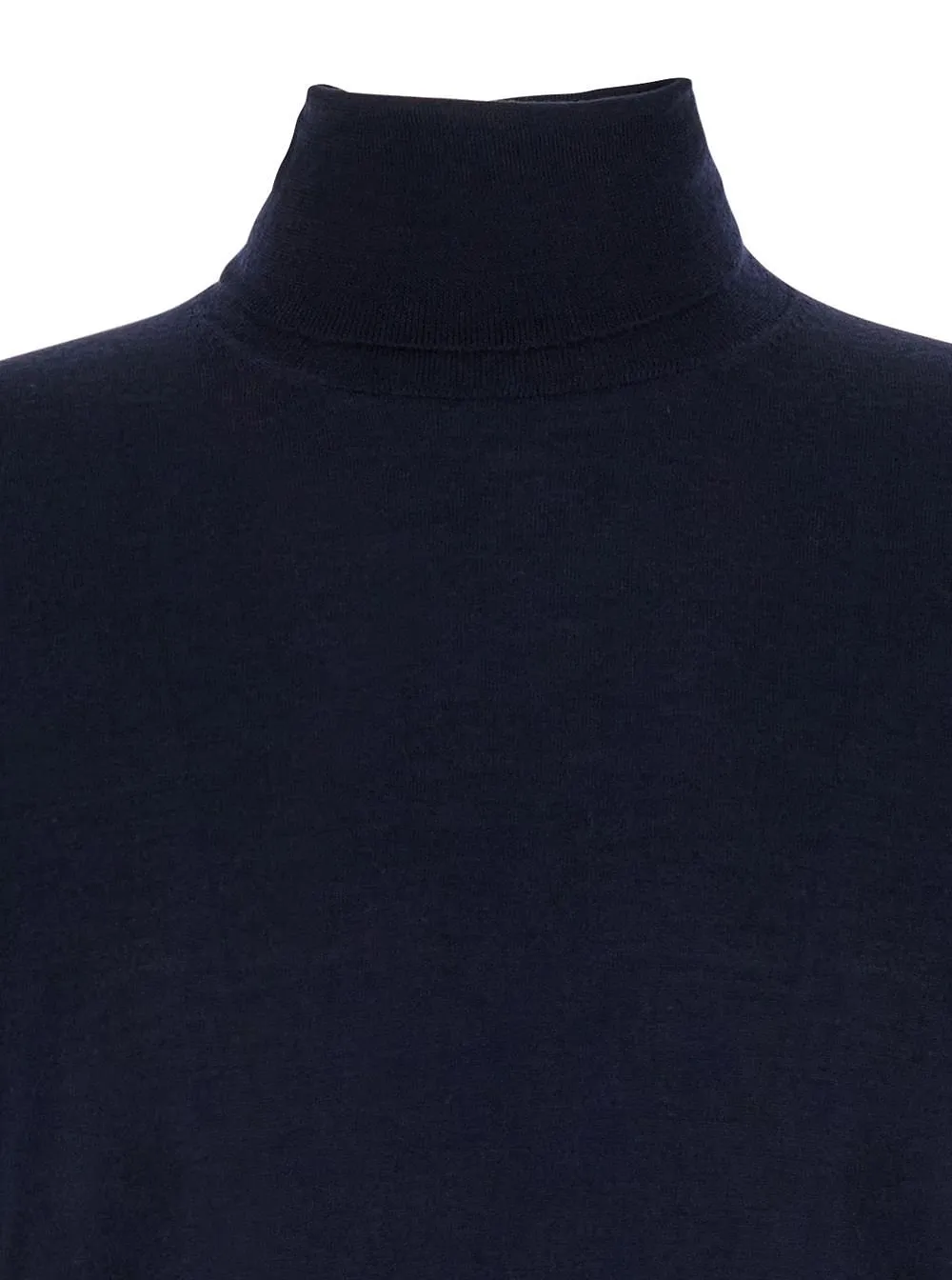 Plain Ribbed Turtleneck Knitted Sweater