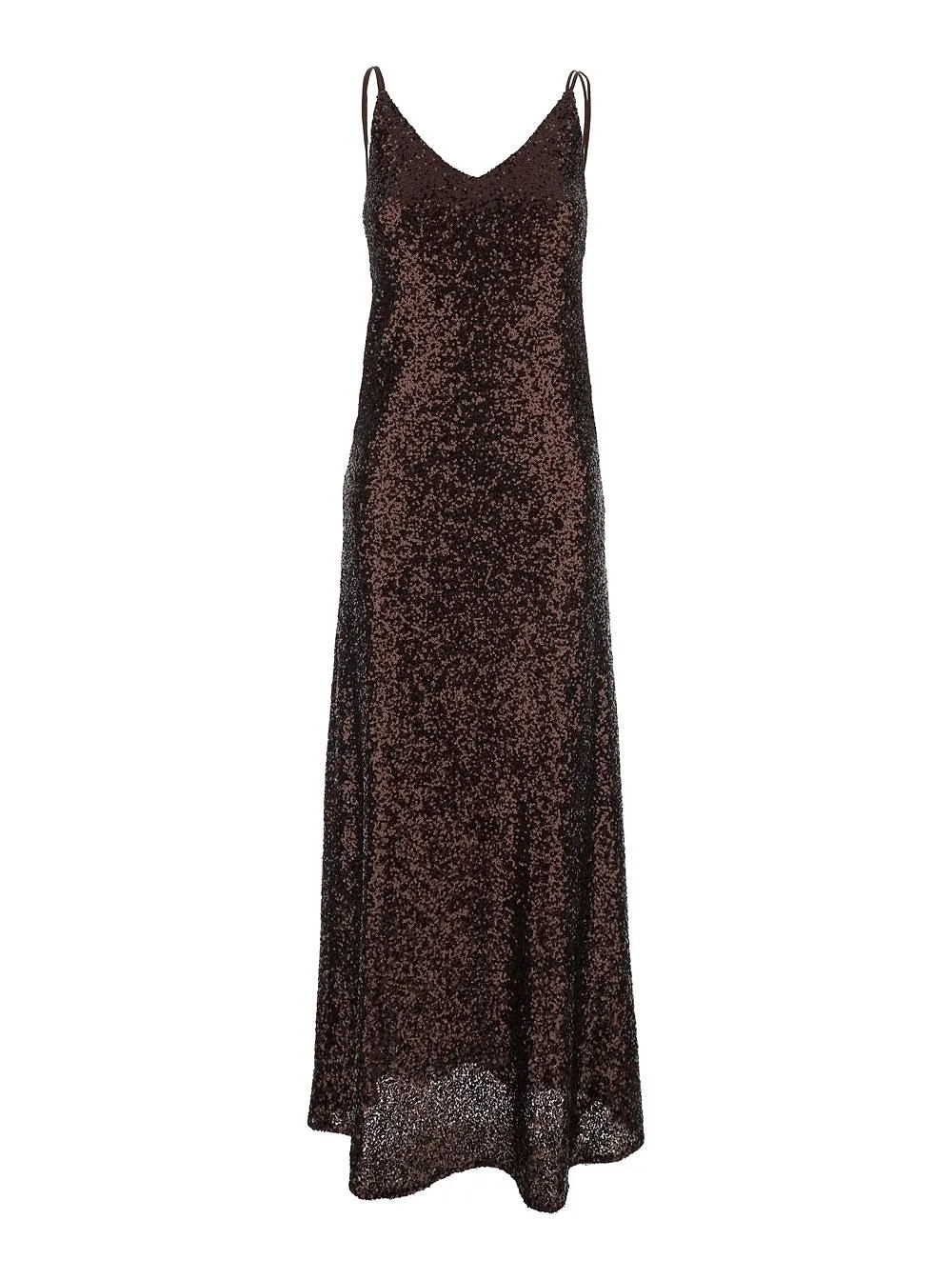 Plain Sequin Strappy Maxi Dress
