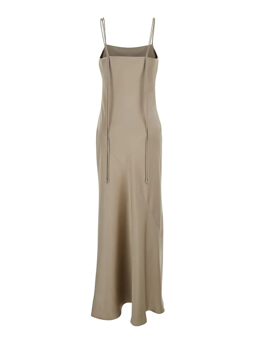 Plain Strappy Pendant-Back Long Dress