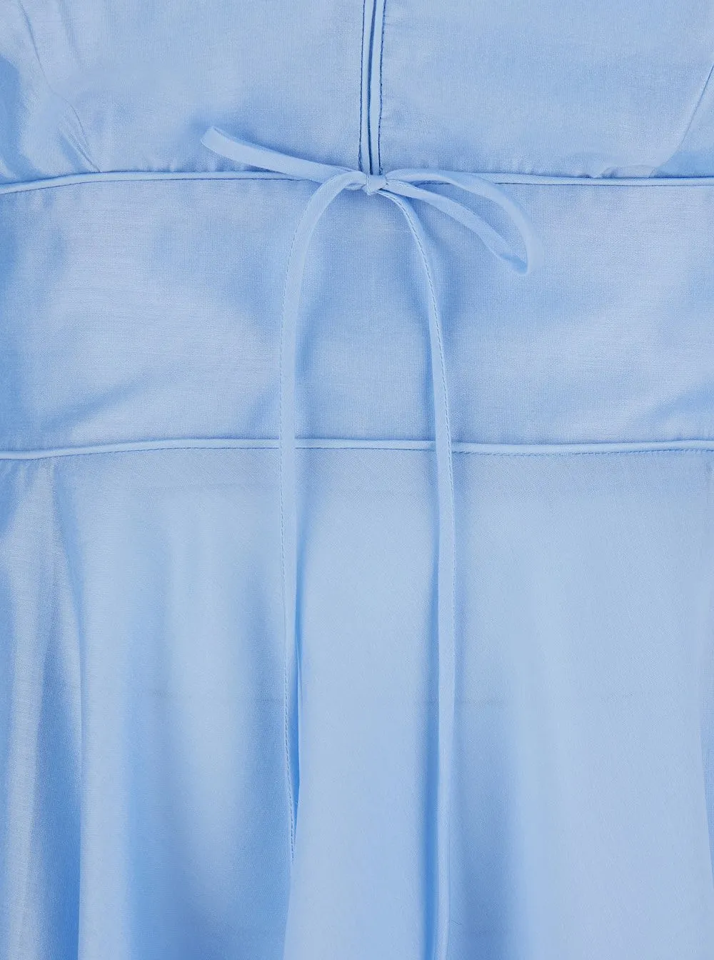 Plain V Neck Dress With Flared Skirt