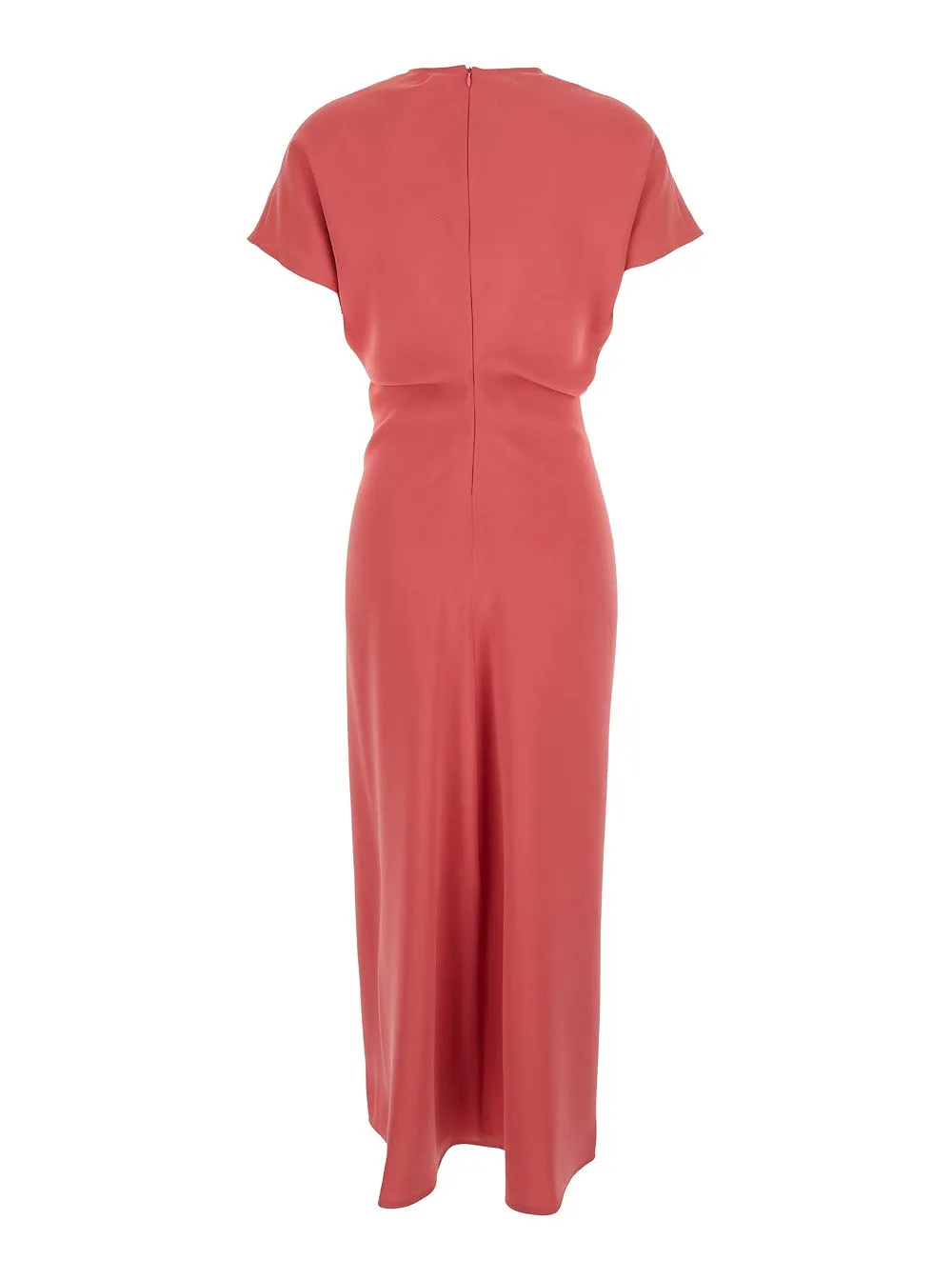 Plain V Neck Short Sleeve Tech Dress