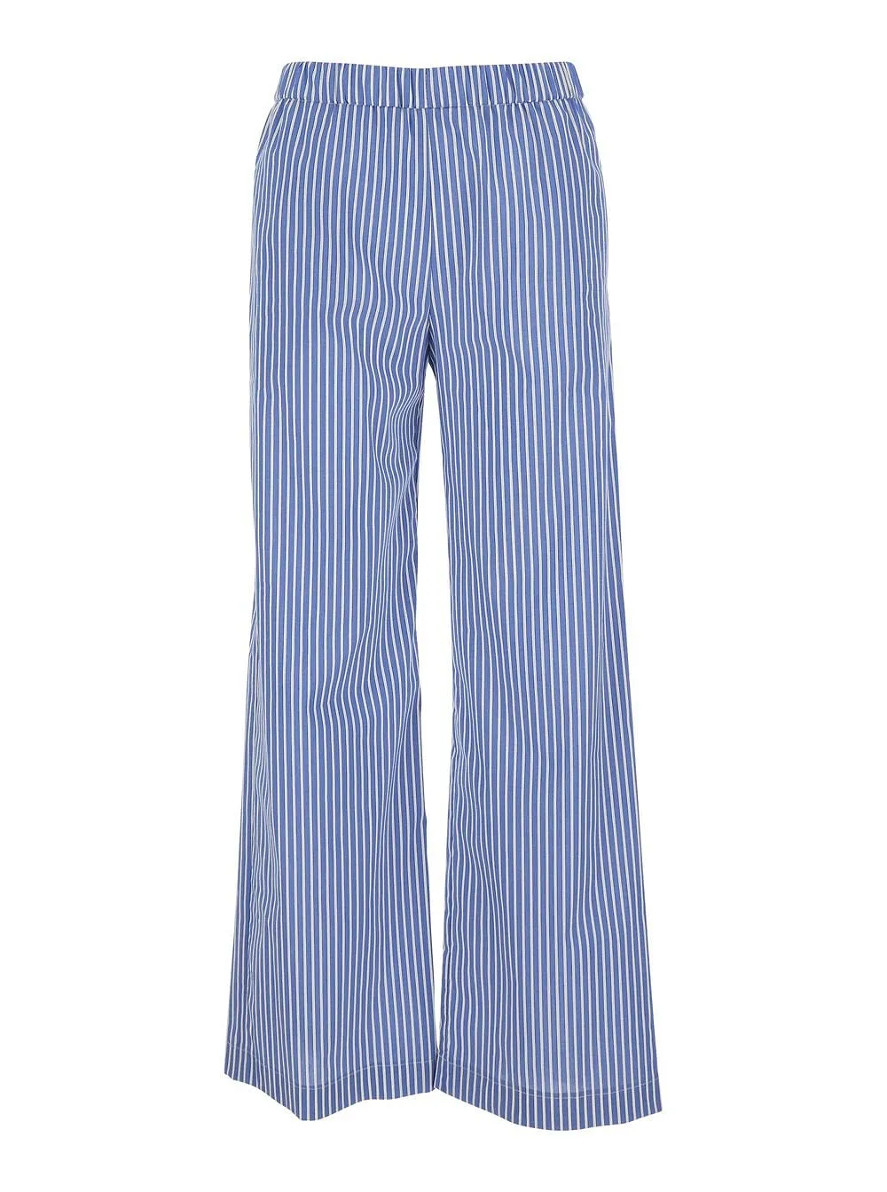 Plain Striped Wide-Leg Pants