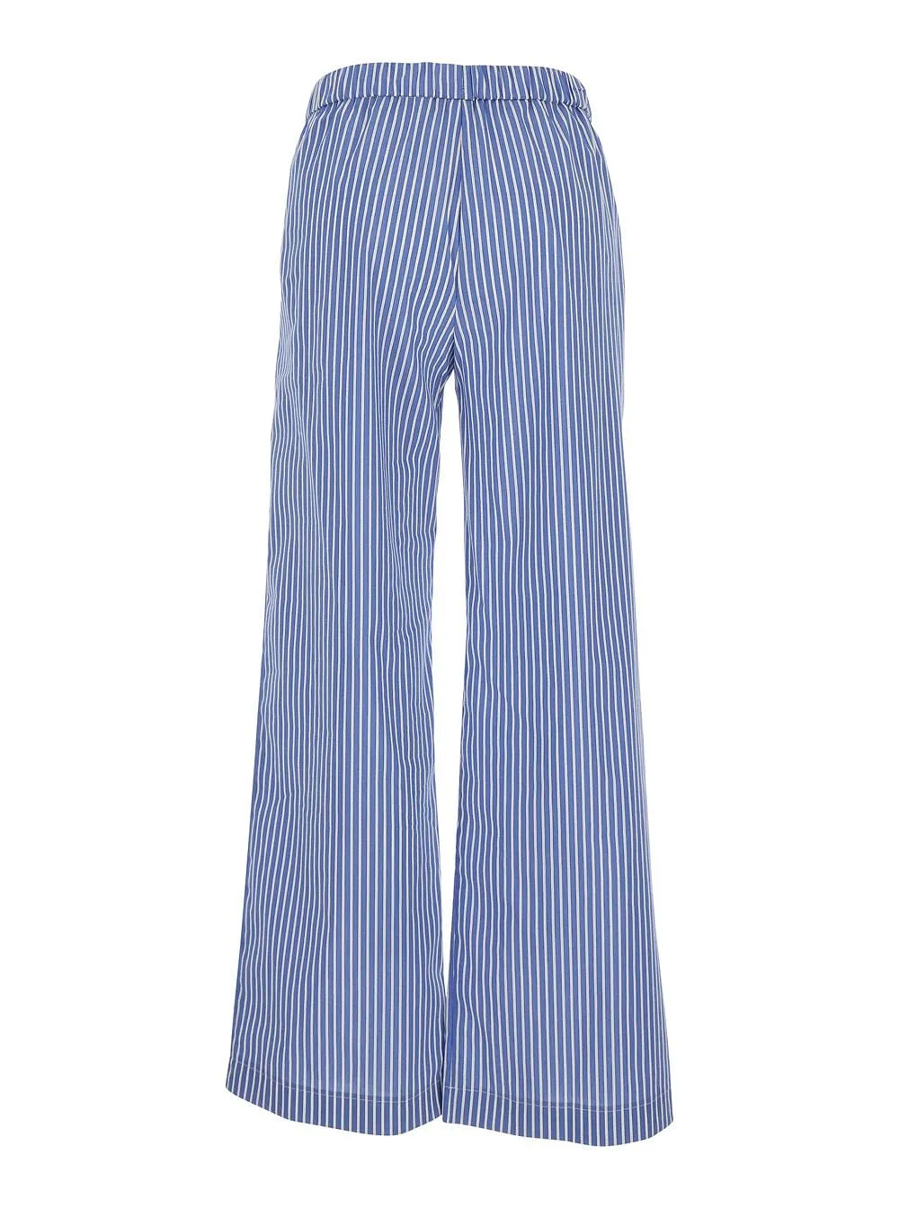 Plain Striped Wide-Leg Pants