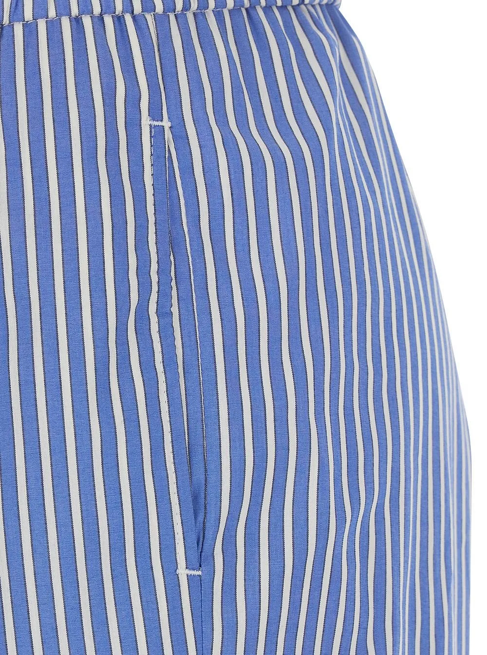 Plain Striped Wide-Leg Pants