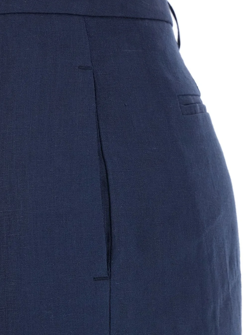 Plain Wide-Leg Linen Pants