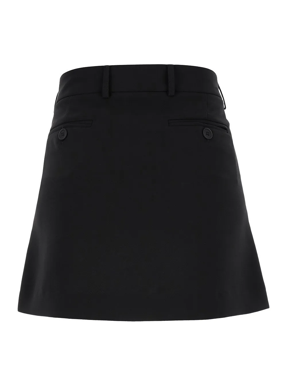 Plain Zipped Pleated Mini Skirt