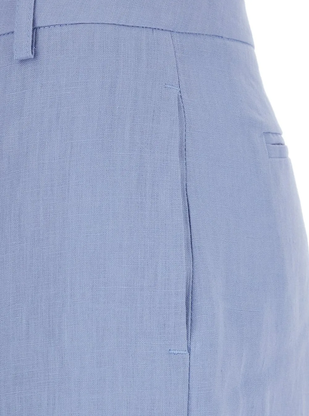 Plain Wide-Leg Linen Pants