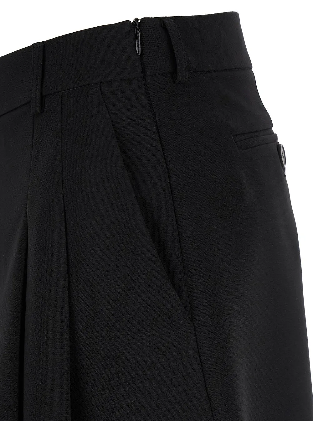 Plain Zipped Pleated Mini Skirt
