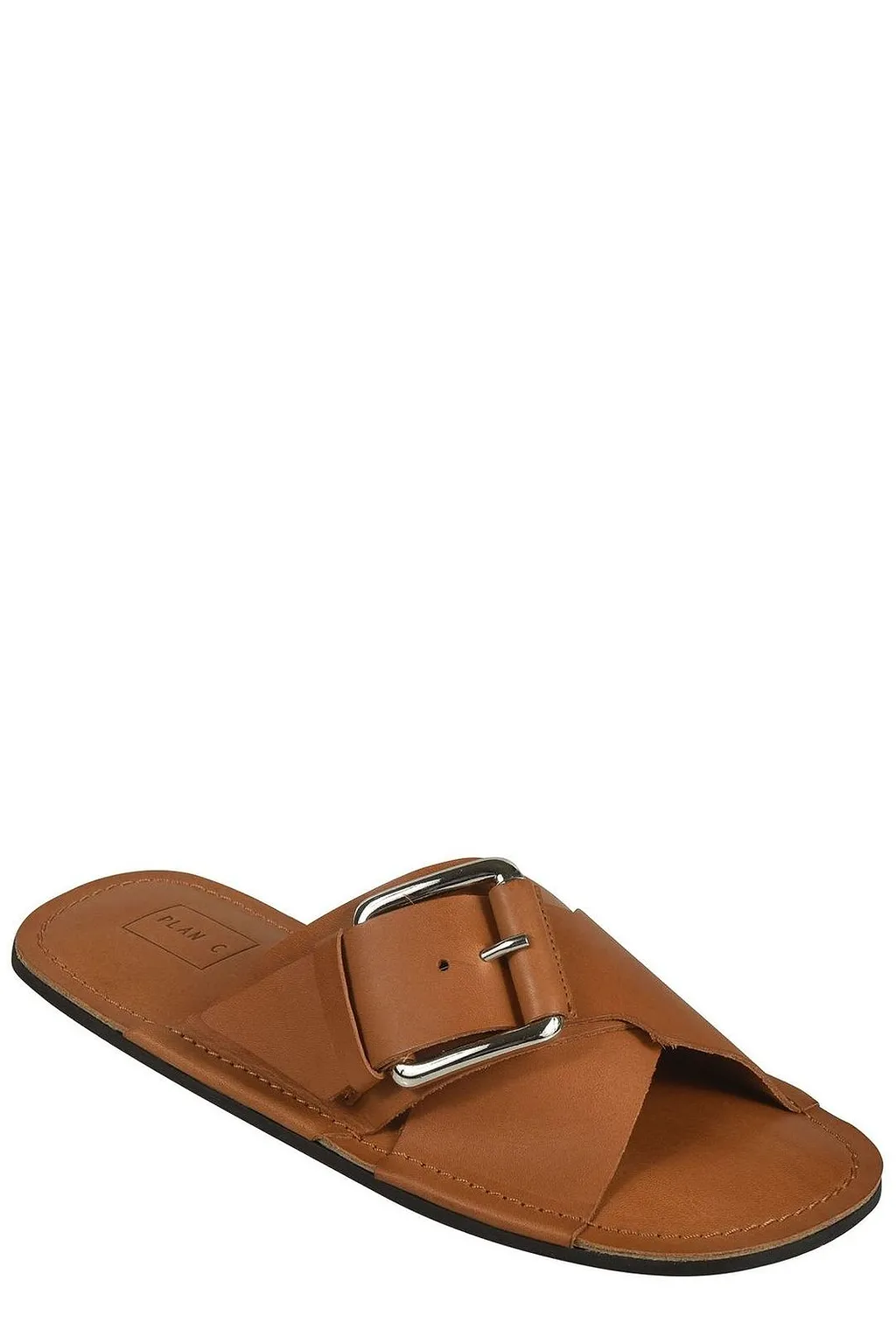 Plan C Buckled Slide Flat Sandals