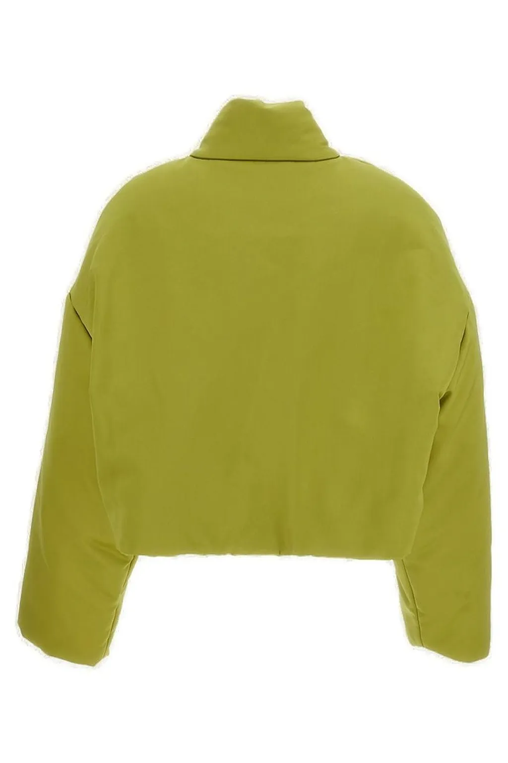 Plan C Citron Cropped Duchesse Bomber Jacket