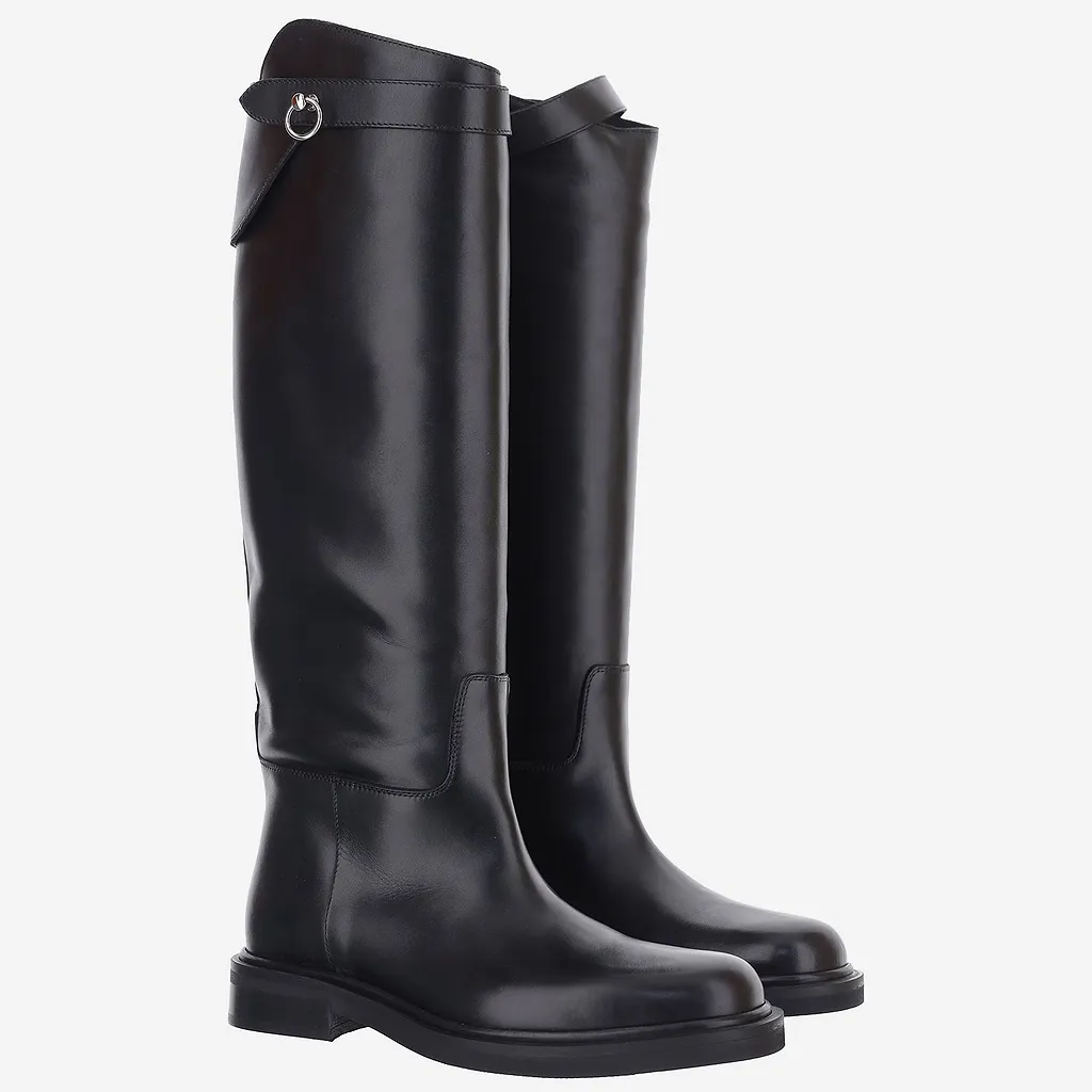 Poeve Buckled Riding Boots
