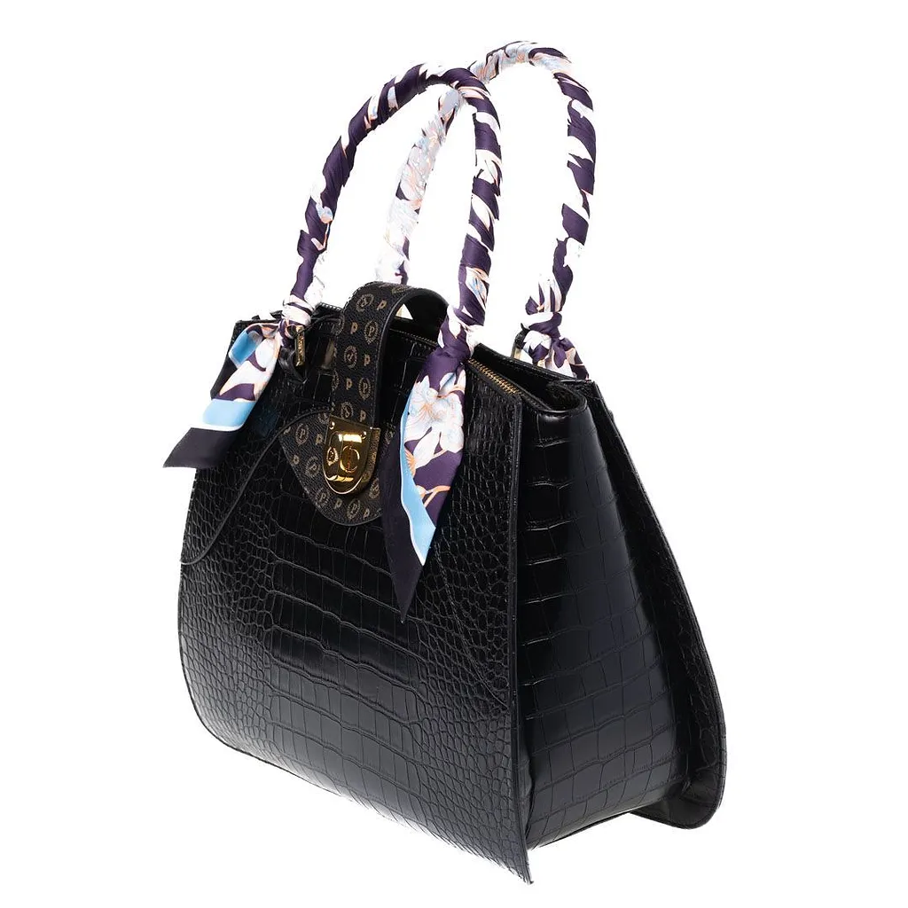Pollini Embossed Top Handle Bag