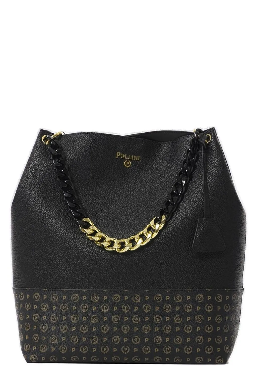 Pollini Logo-Lettering Chain-Linked Shoulder Bag
