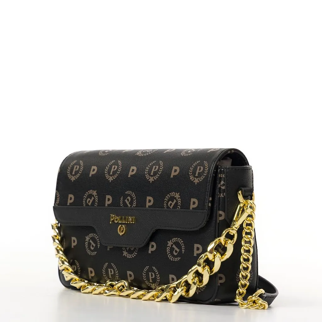 Pollini Logo-Lettering Chain-Linked Shoulder Bag