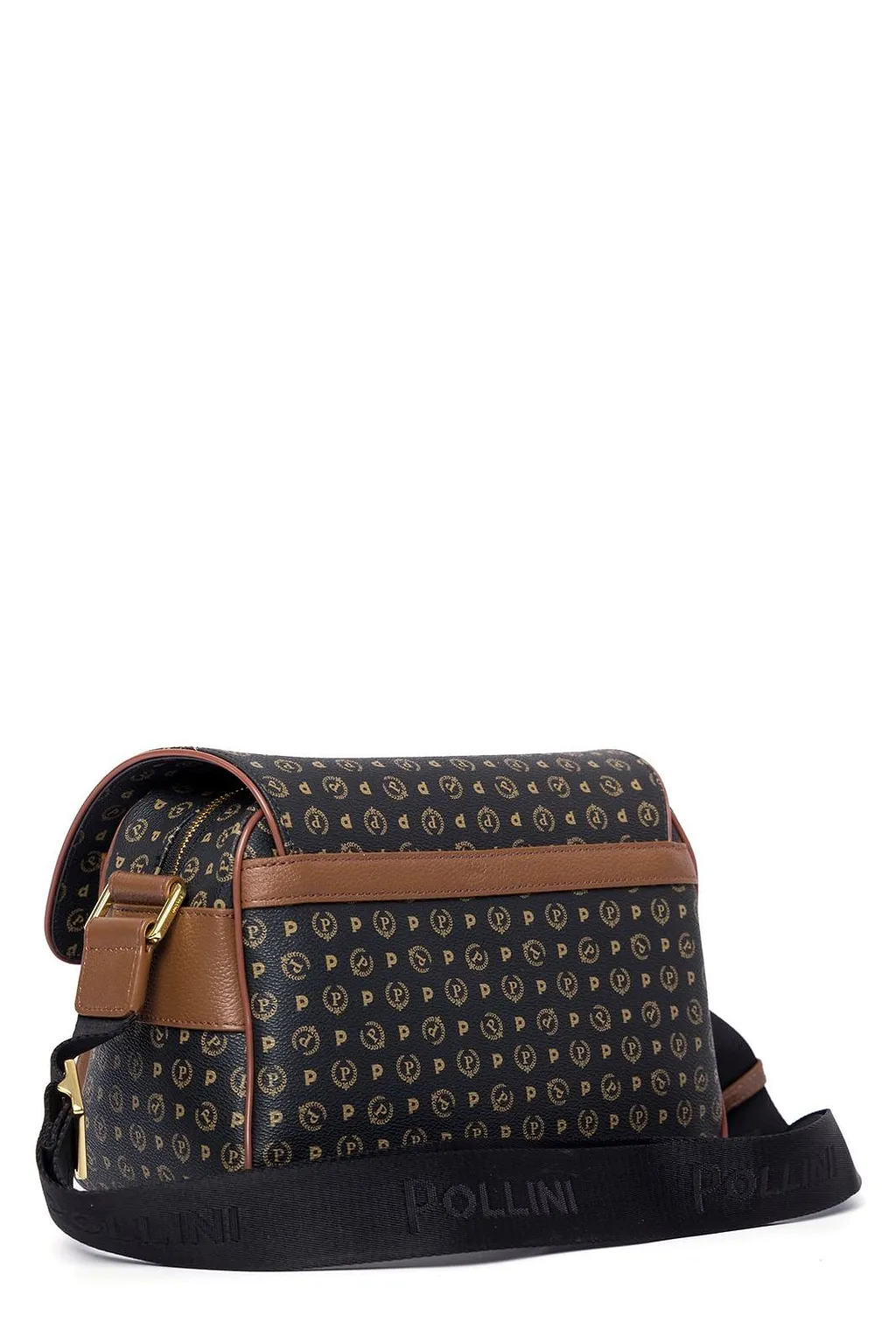 Pollini Monogram Printed Foldover-Top Shoulder Bag