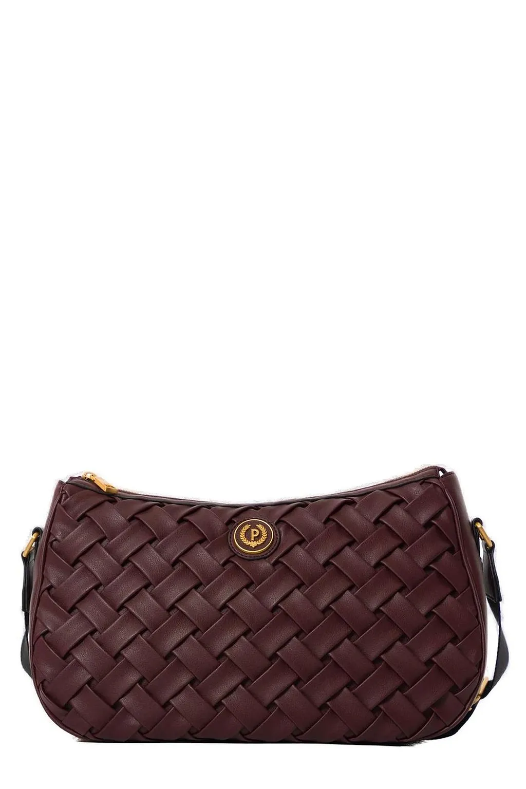 Pollini Zipped Woven Crossbody Bag