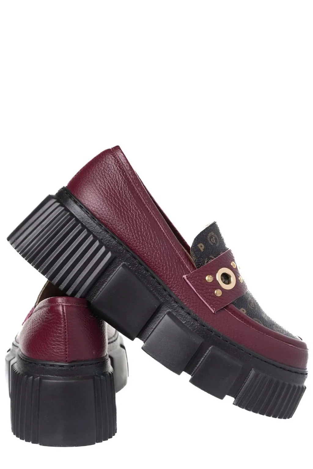 Pollini Round Toe Slip-On Loafers