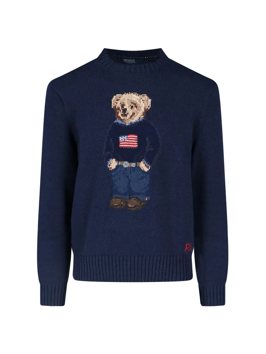 Polo Ralph Lauren Bear Motif Crewneck Knitted Jumper