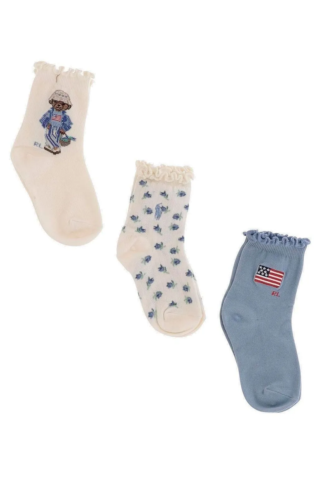 Polo Ralph Lauren Kids Ruffled Logo Ankle Socks