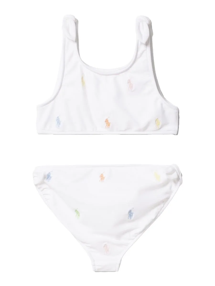 Polo Ralph Lauren Kids Logo Embroidered Two Piece Swimsuit