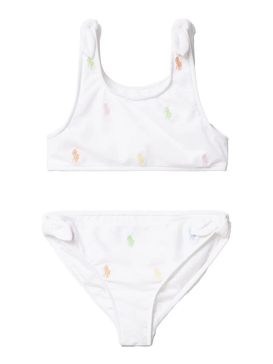 Polo Ralph Lauren Kids Logo Embroidered Two Piece Swimsuit