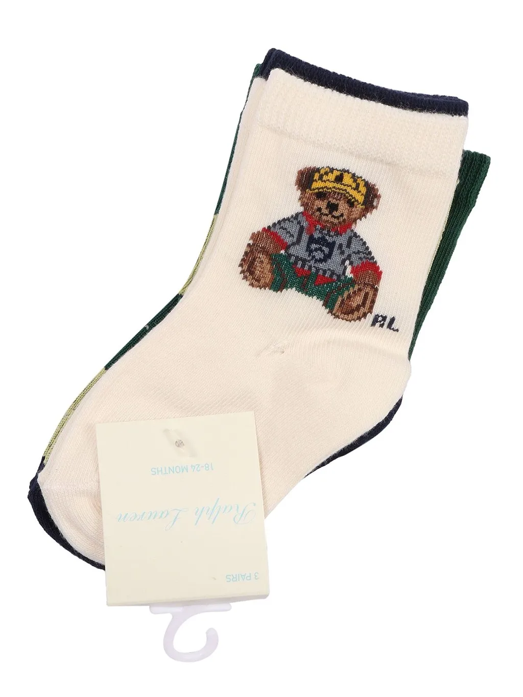 Polo Ralph Lauren Kids Pack Of Three Ribbed Knit Socks