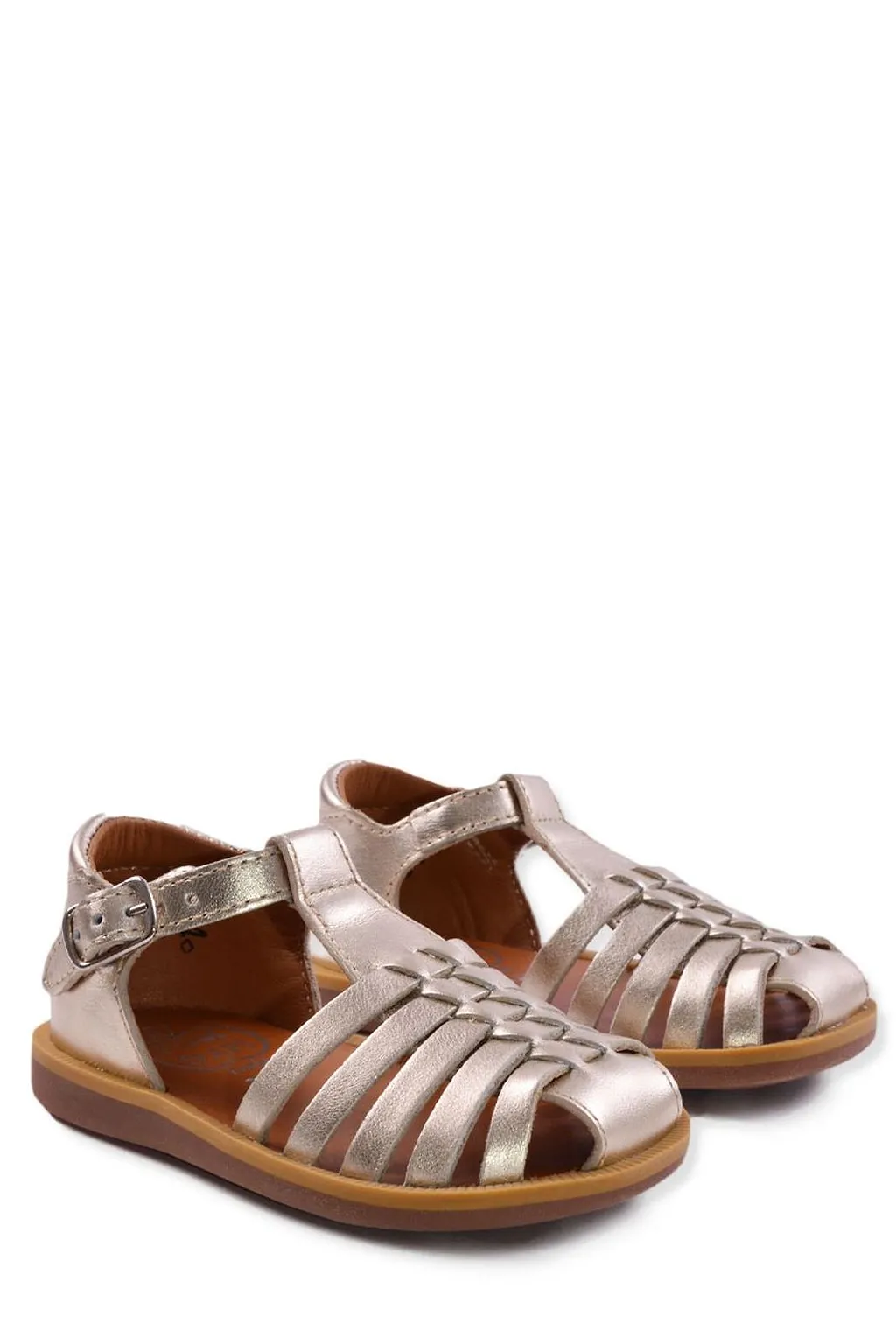 Pom Dapi Open Toe Buckled Flat Shoes