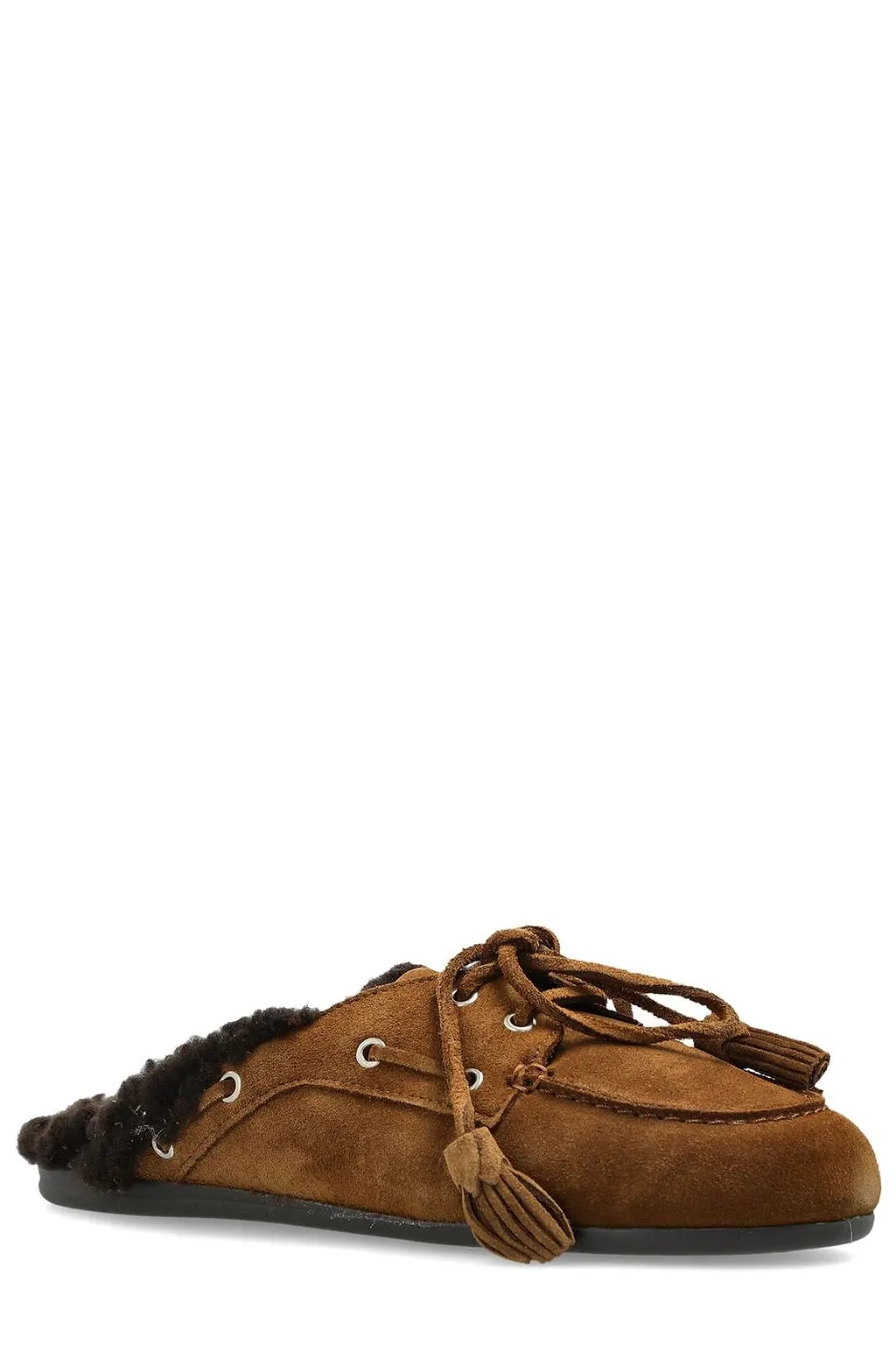 Posa Boat Fur Flat Mules